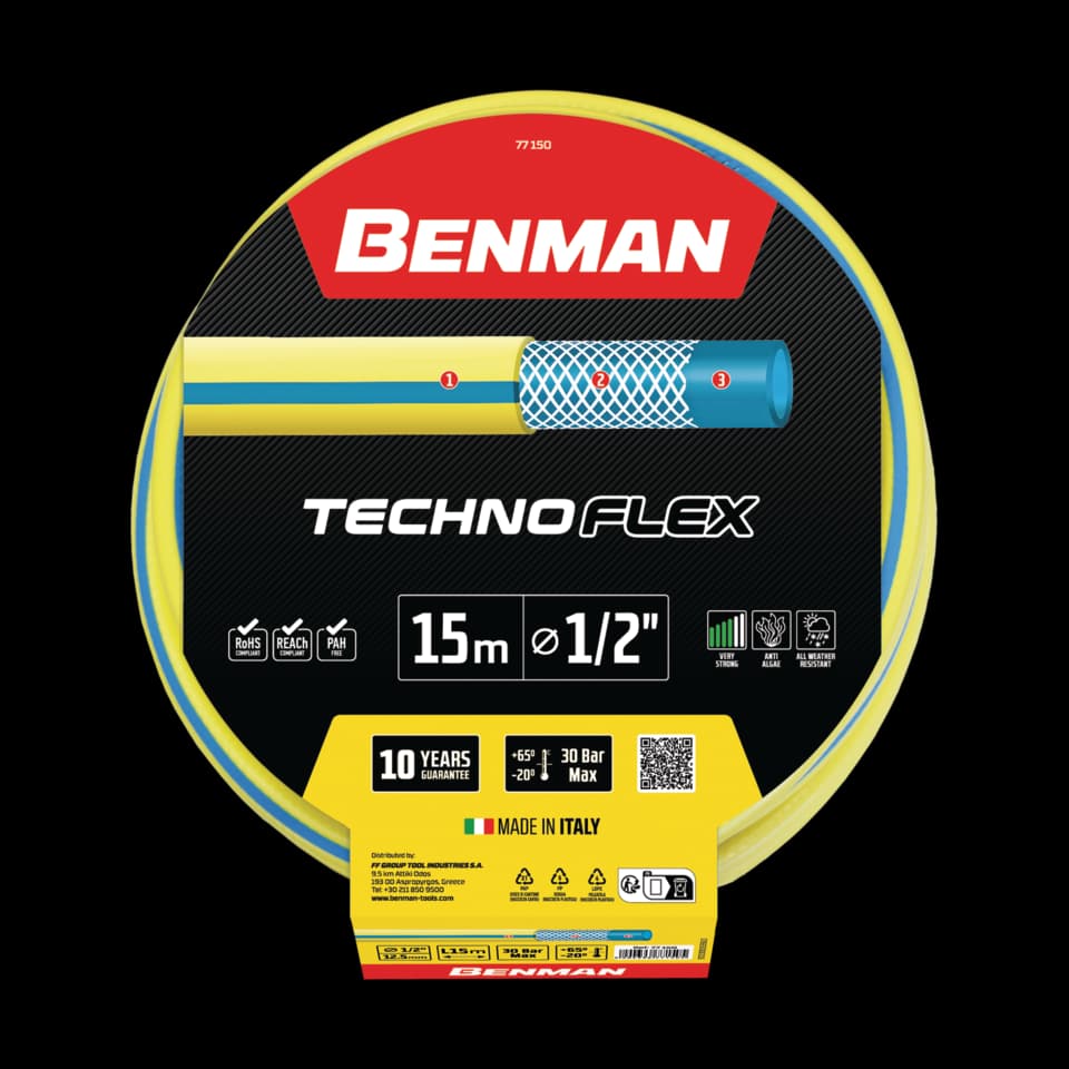 FURTUN TECHNOFLEX, Benman,  1"X 50 m (JAUNE)