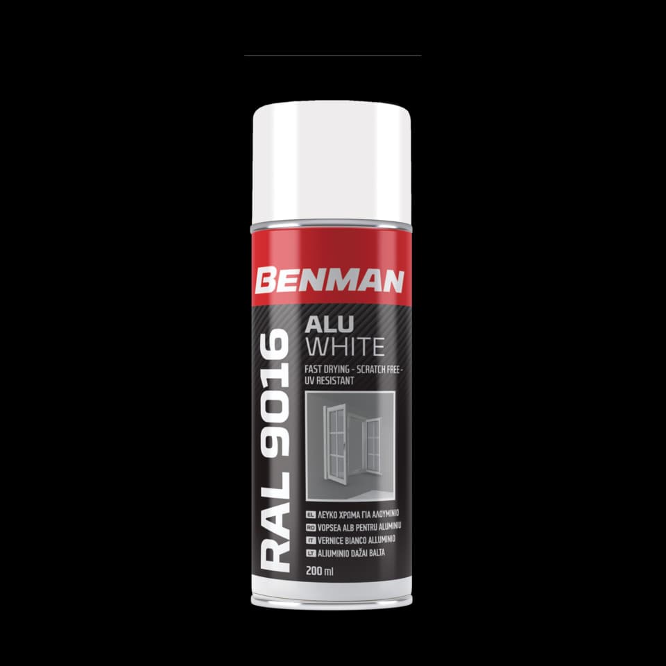 SPRAY ALUMINIU ALB 200ml, BENMAN -RAL 9016