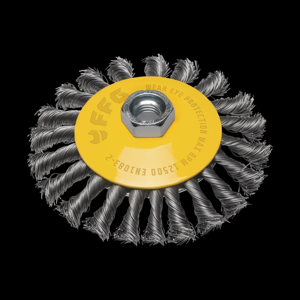 Perie rotativa conica FF GROUP, S0.50MM, , Ø100MMXM14