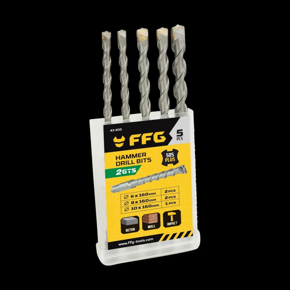 SET BURGHIOU SDS PLUS 5buc FF GROUP 2buc 6x160, 2buc 8x160, 1buc 10x160