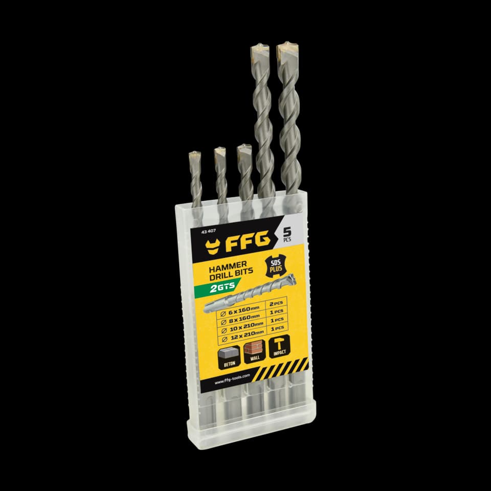 SET BURGHIOU SDS PLUS 5buc FF GROUP 2buc 6x160, 1buc 8x160,1buc 10x210, 1buc 12x210