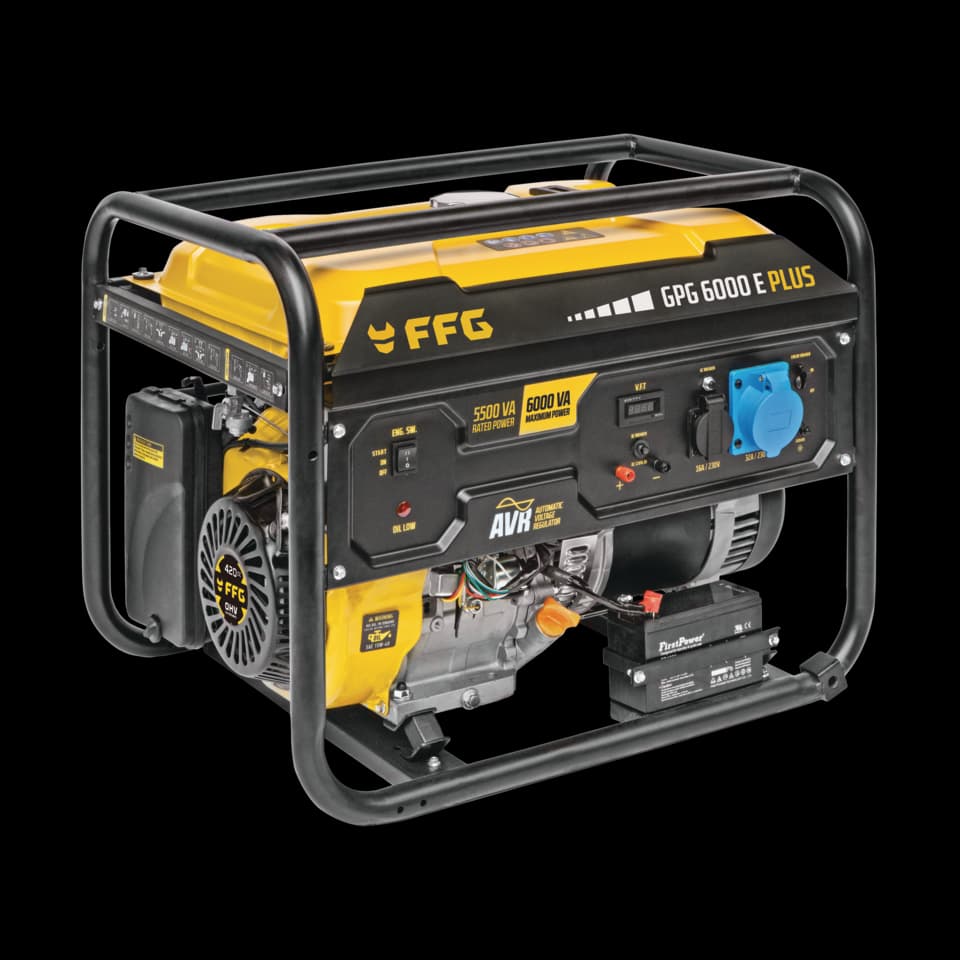 GENERATOR PE BENZINĂ GPG 6000E  PLUS, 1PH, 6.0kVA, 420cc, Demaror electric , FF GROUP