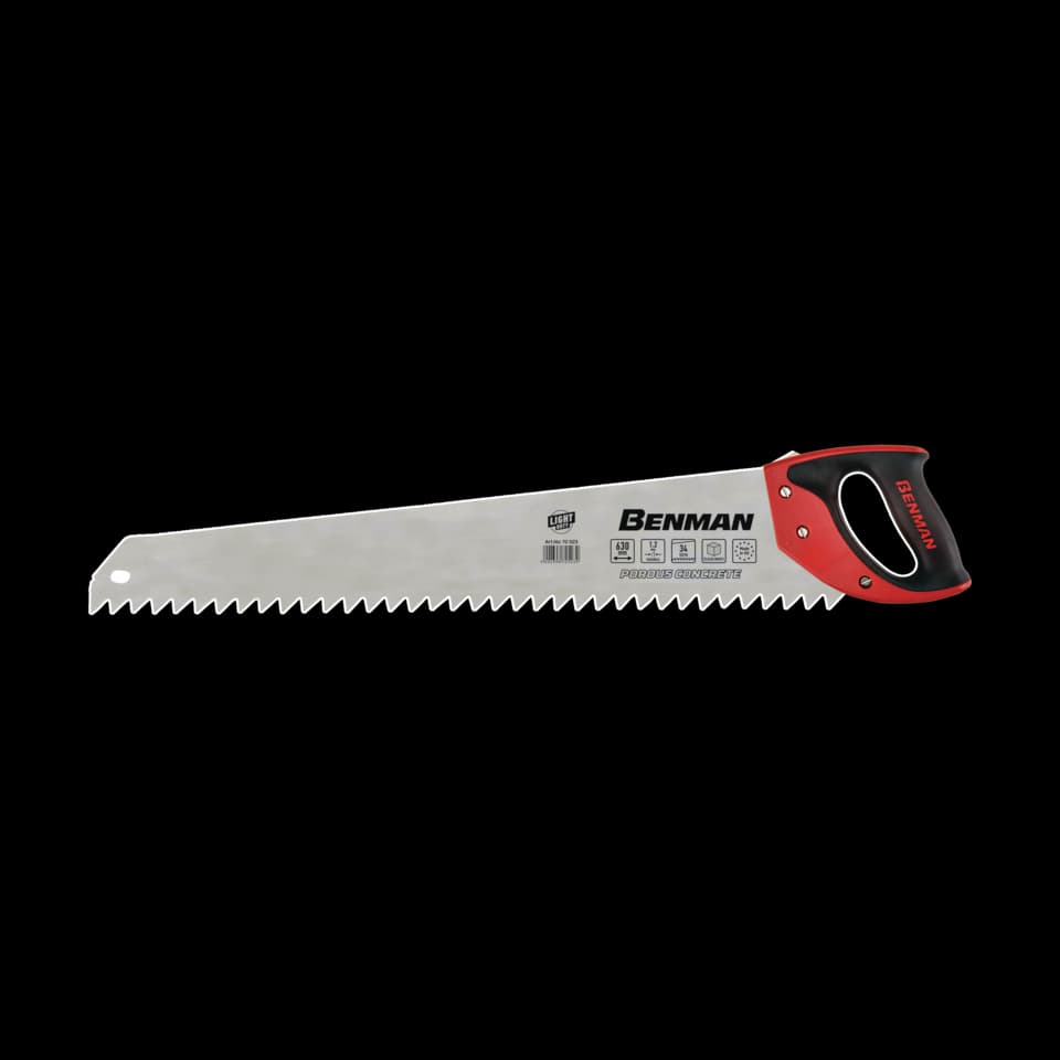 FIERĂSTRĂU DE MÂNĂ PENTRU BETON POROS  CU MÂNER ERGONOMIC 34TPI, 630mm, BENMAN