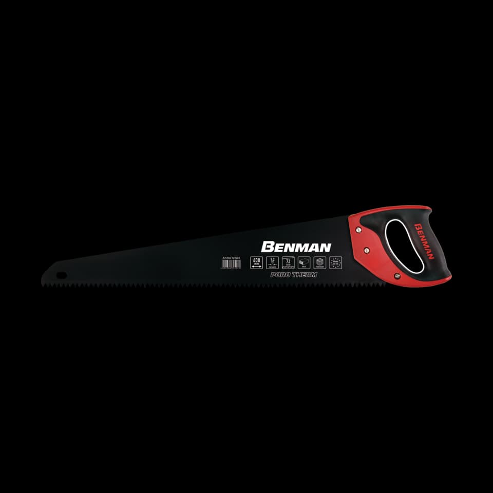 FIERĂSTRĂU DE MÂNĂ PENTRU POROTHERM  CU MÂNER ERGONOMIC 72TPI, 600mm, BENMAN