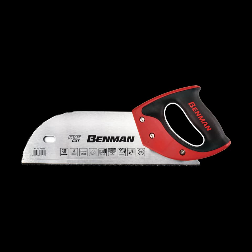 FINE CUT FERĂSTRĂU PENTRU FURNIR  CU DINŢI 3D CU MÂNER ERGONOMIC 12TPI, 320mm, BENMAN
