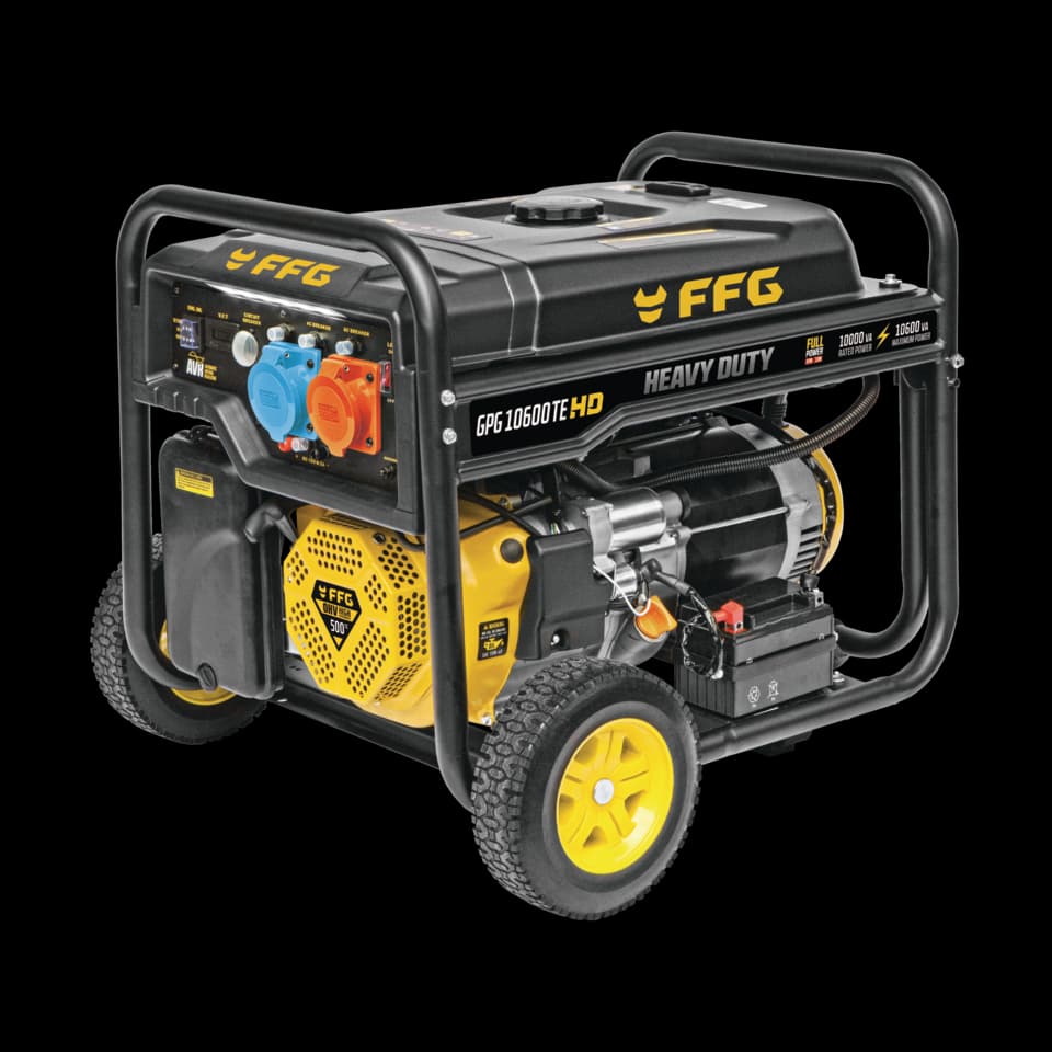 GENERATOR PE BENZINĂ GPG 10600TE HD, 3PH FULL POWER, 10.6kVA, 500cc, PORNIRE ELECTRICA, FF GROUP -SP