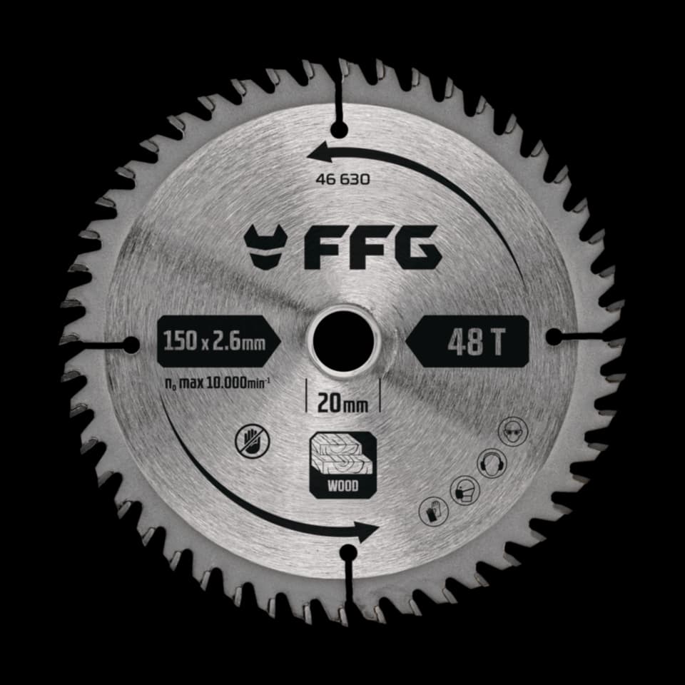 LAMĂ DE FIERĂSTRĂU CIRCULAR  PENTRU LEMN 150x20mm, 48T, FF GROUP