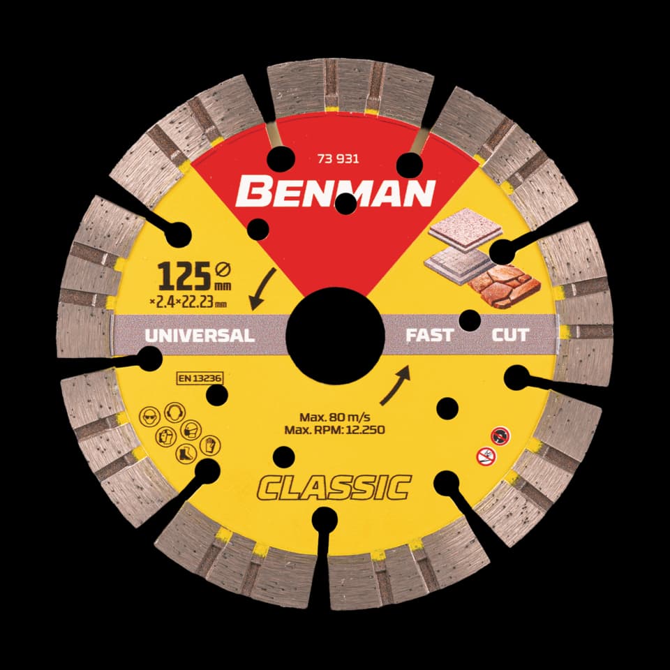 DIAMOND CUTTING BLADE, UNIVERSAL CLASSIC FAST CUT 230x12x2,8mm, BENMAN