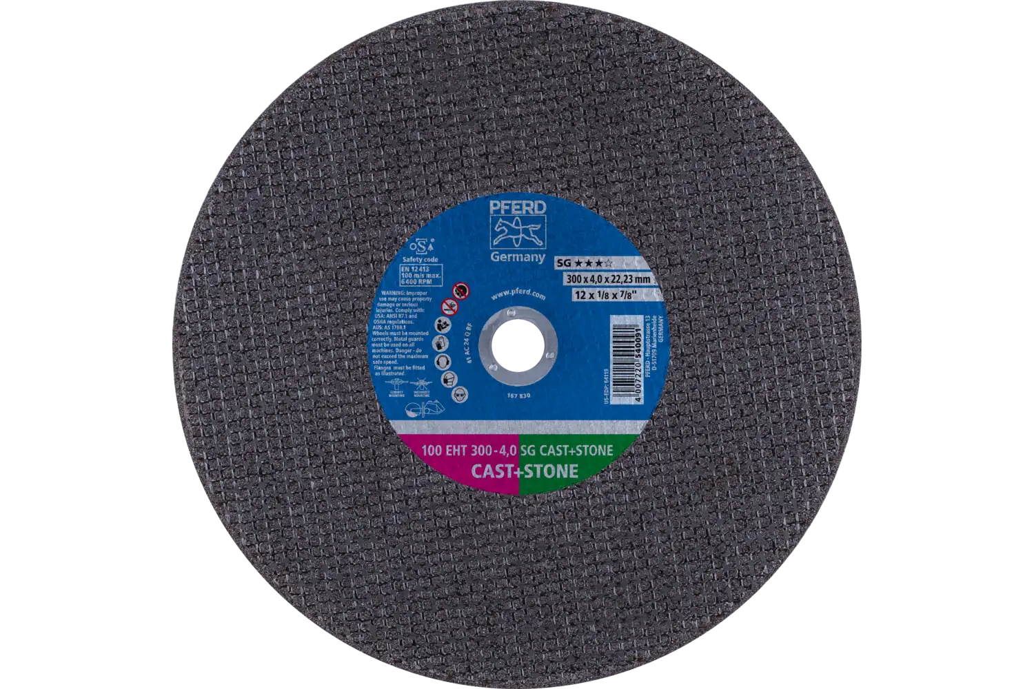 Disc de debitat (tăiere) 100 EHT 300-4,0 SG CAST+STONE/22,23
