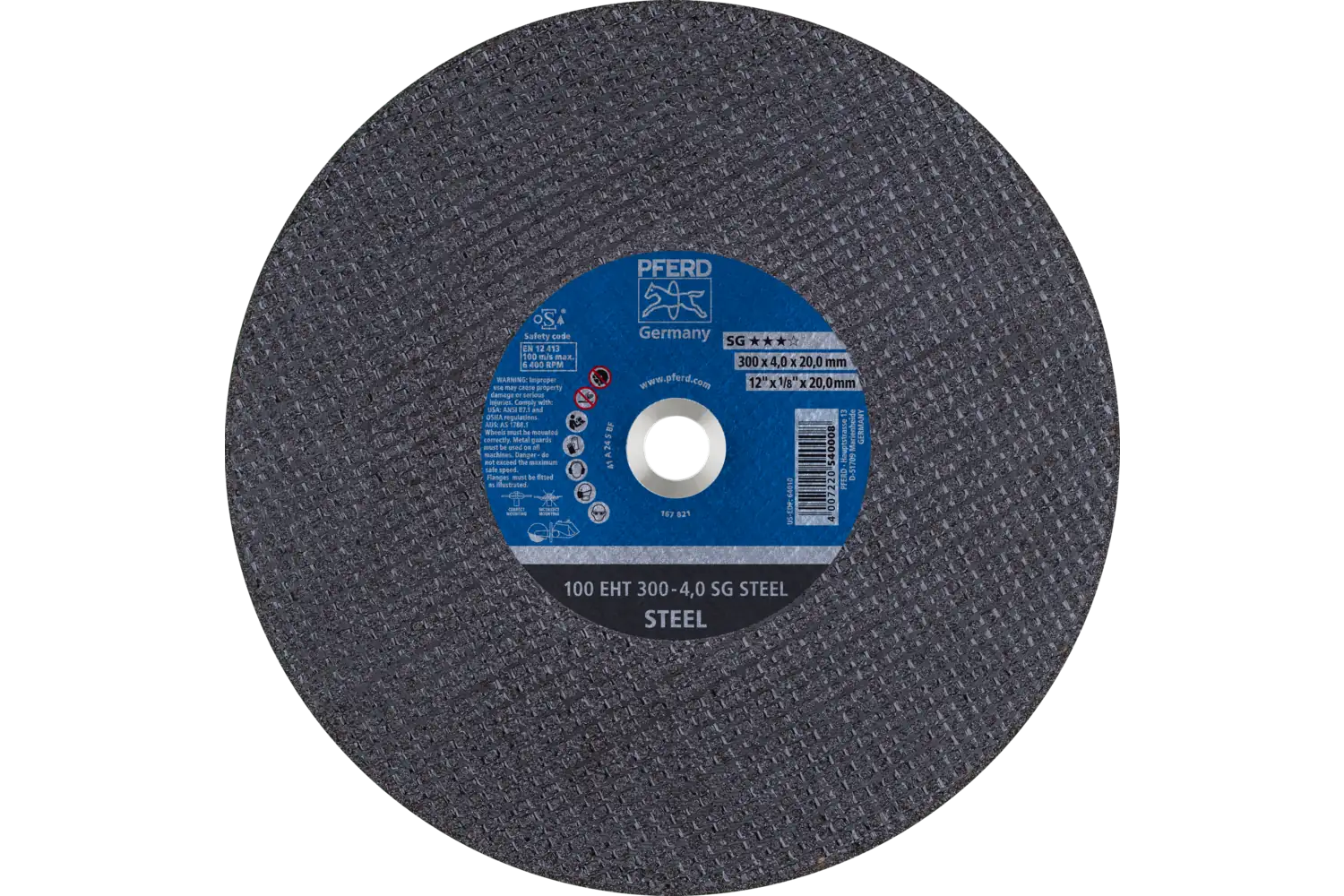 Disc de debitat (tăiere) 100 EHT 300-4,0 SG STEEL/20,0