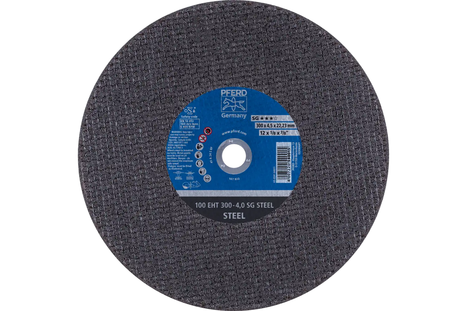 Disc de debitat (tăiere) 100 EHT 300-4,0 SG STEEL/22,23