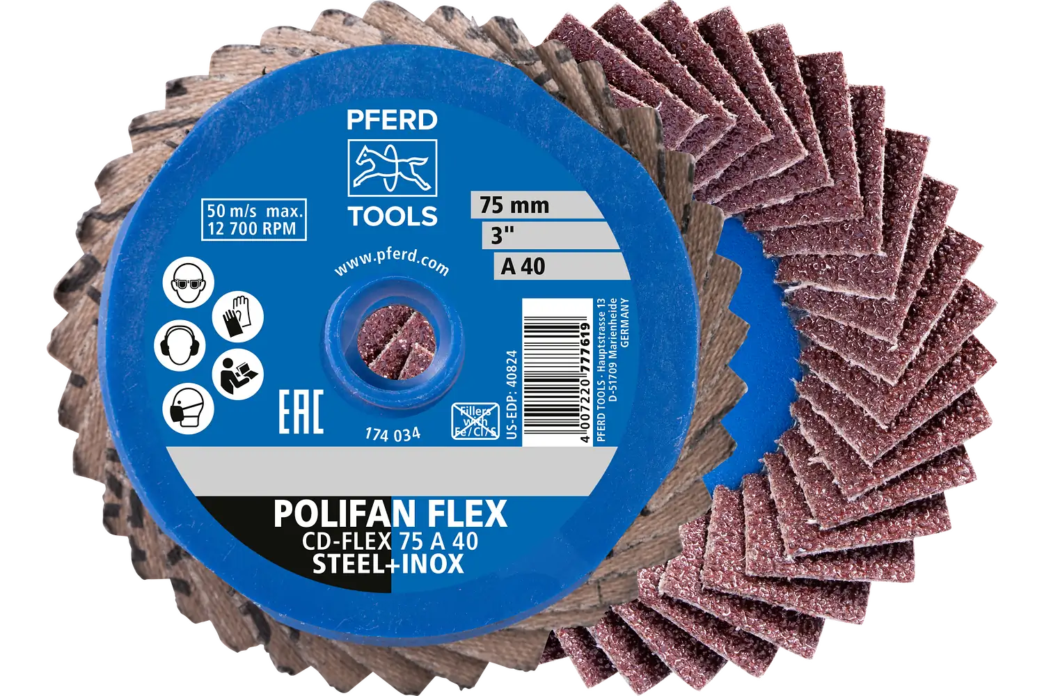 Disc abraziv cu prindere rapidă (sistem COMBIDISC) CDR-FLEX 75 A 120