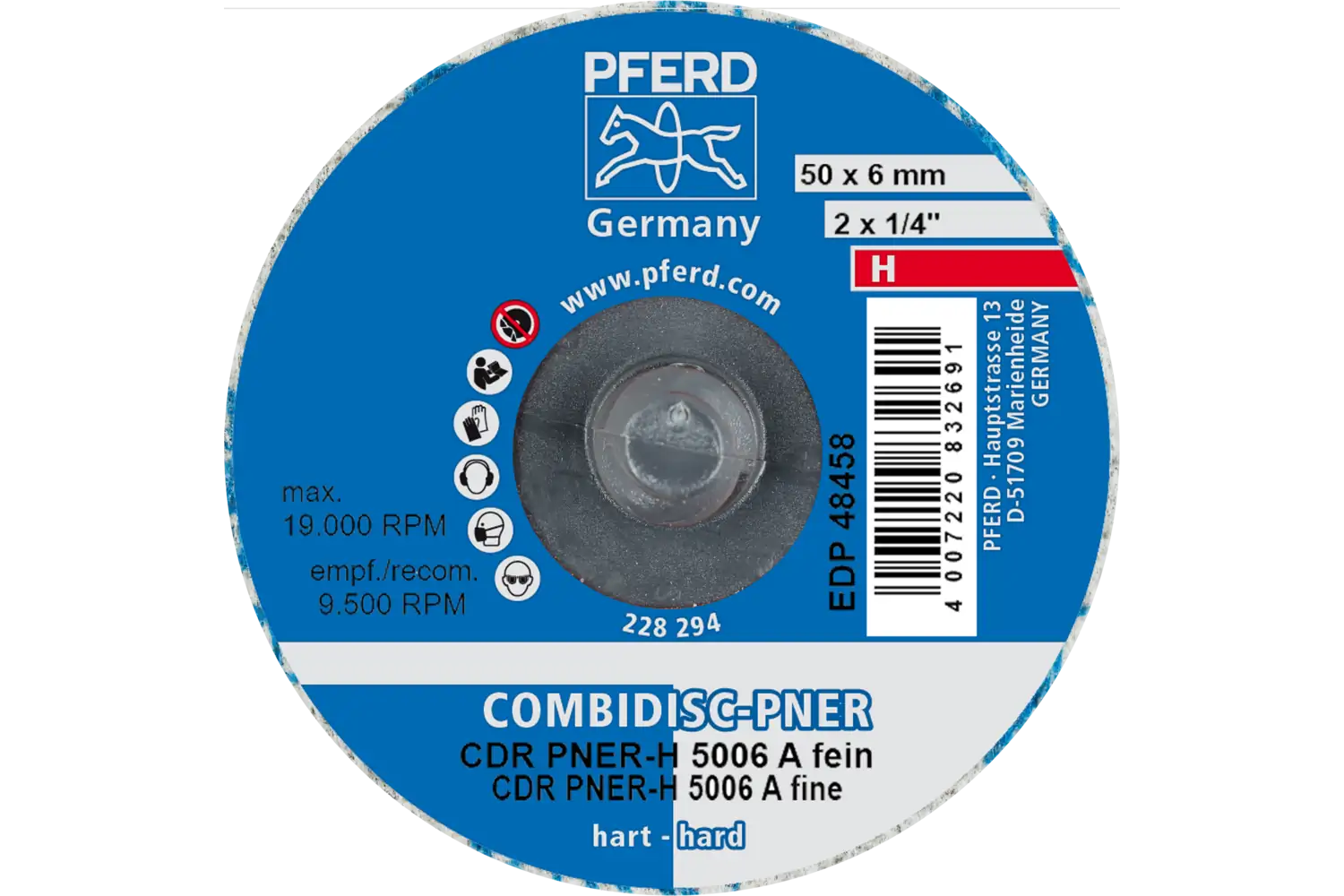 Disc abraziv cu prindere rapidă (sistem COMBIDISC) CDR PNER-H 5006 A F 3