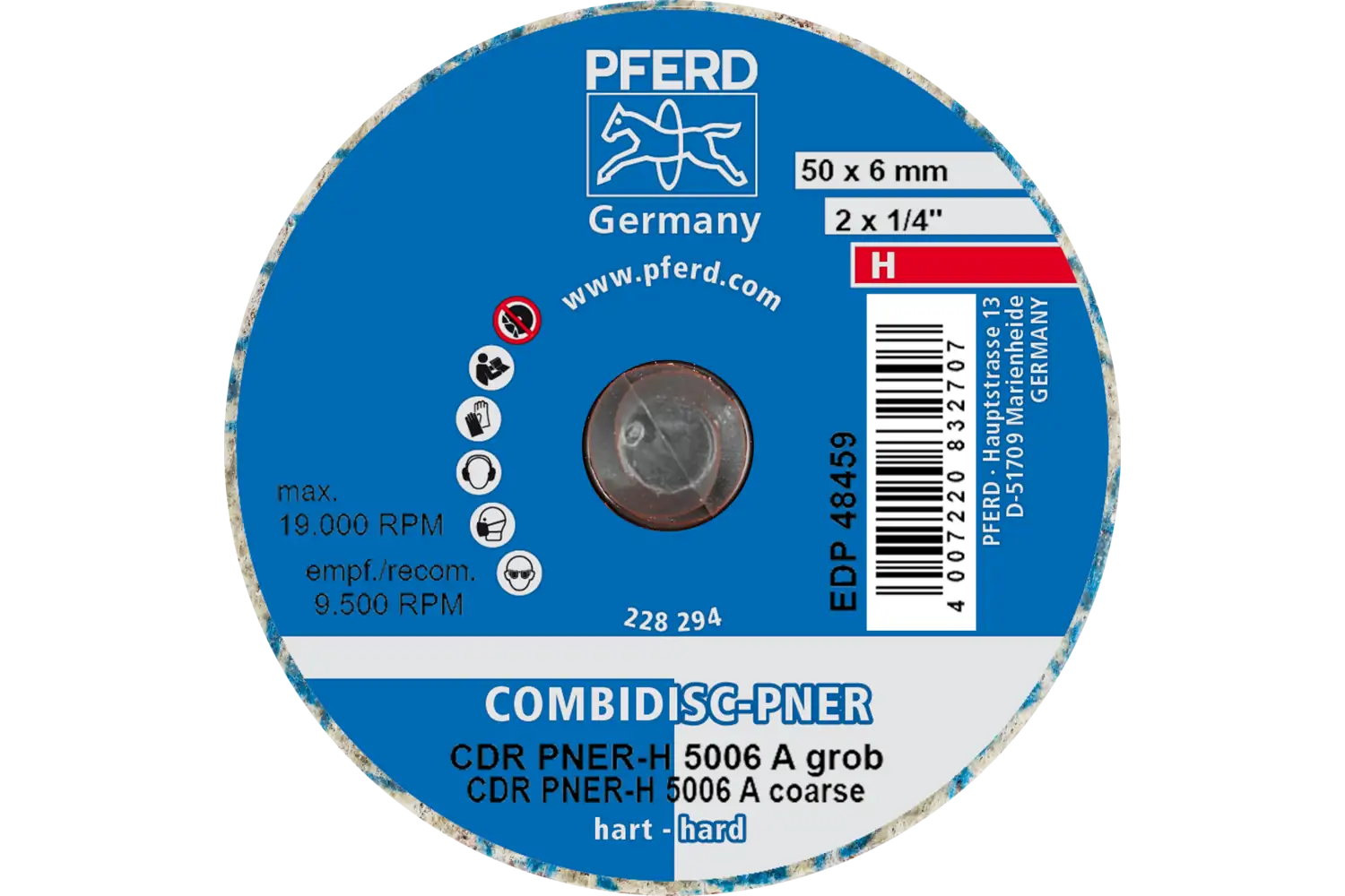 Disc abraziv cu prindere rapidă (sistem COMBIDISC) CDR PNER-H 5006 A G 3