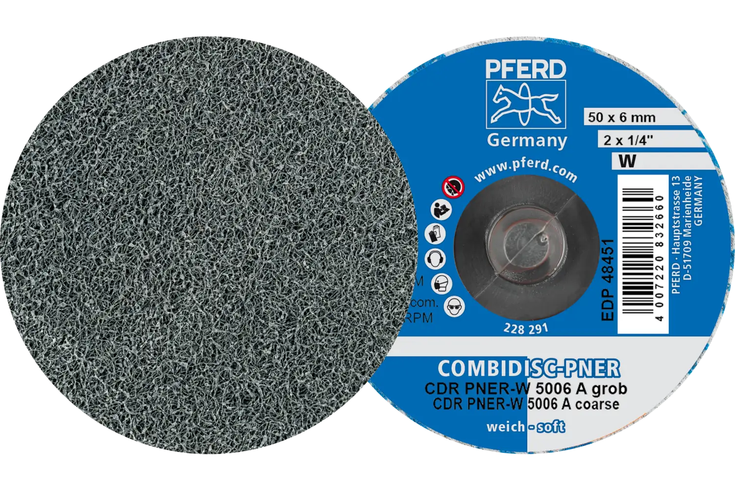 Disc abraziv cu prindere rapidă (sistem COMBIDISC) CDR PNER-W 5006 A G