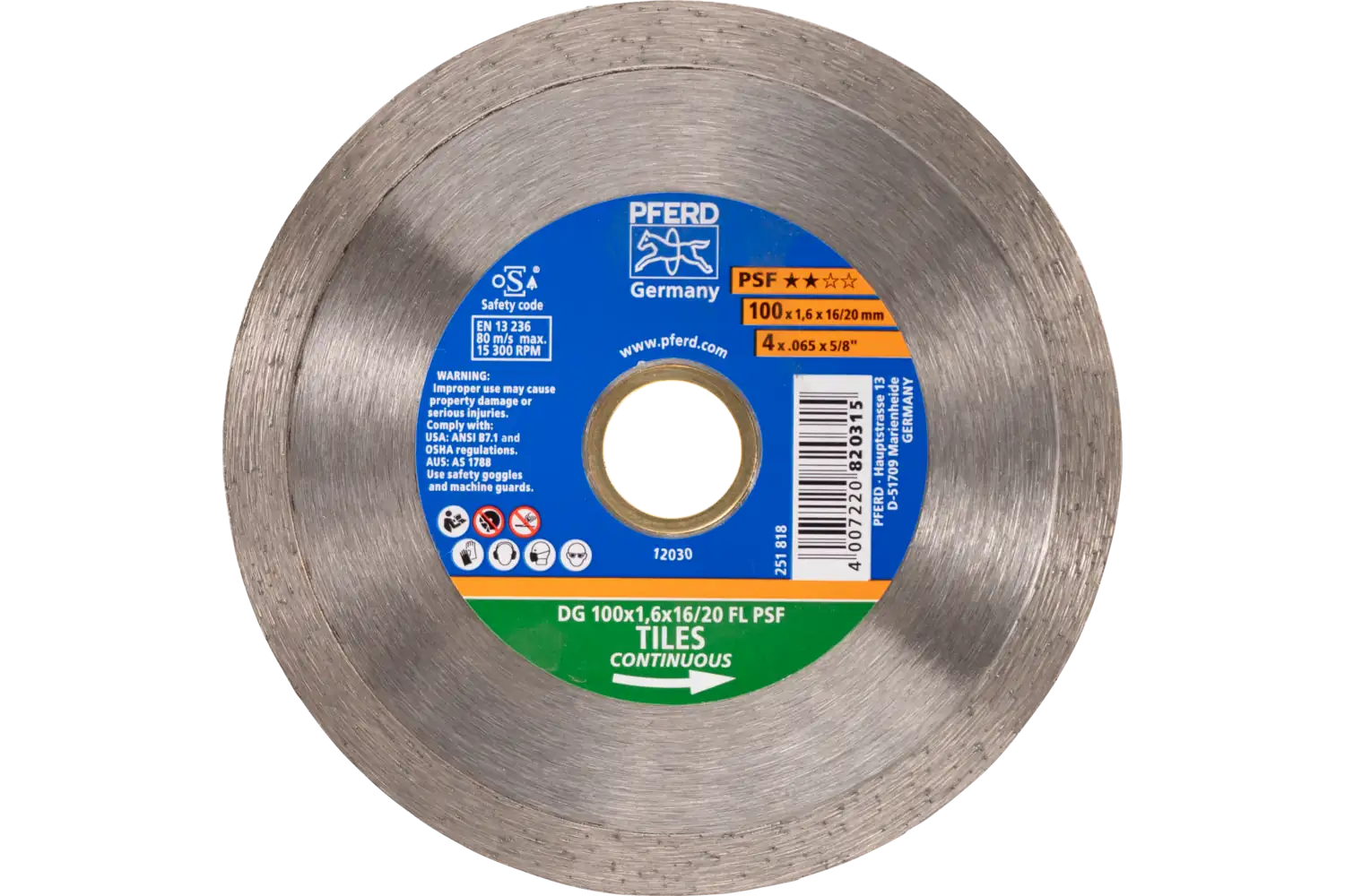 Disc diamantat de debitat / Lamă diamantată DG 100 x 1,6 x 16/20 FL PSF