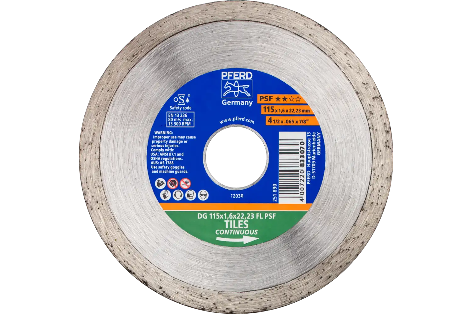 Disc diamantat de debitat / Lamă diamantată DG 115 x 1,6 x 22,23 FL PSF (ZA)