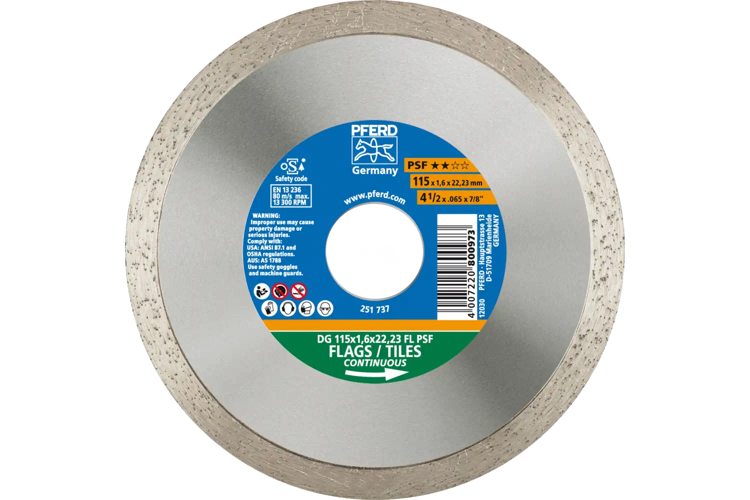Disc diamantat de debitat / Lamă diamantată DG 115 x 1,6 x 22,23 FL PSF