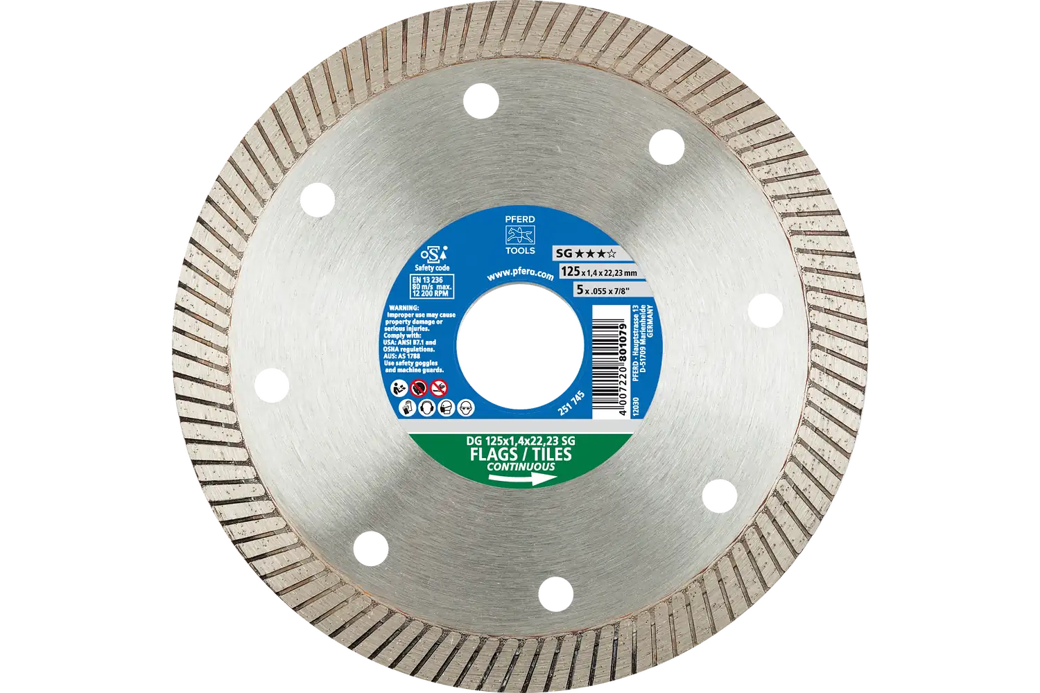 Disc de debitat diamantat DG 125 x 1,4 x 22,23 FL SG