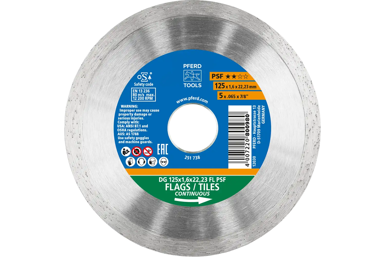 Disc diamantat de debitat / Lamă diamantată DG 125 x 1,6 x 22,23 FL PSF
