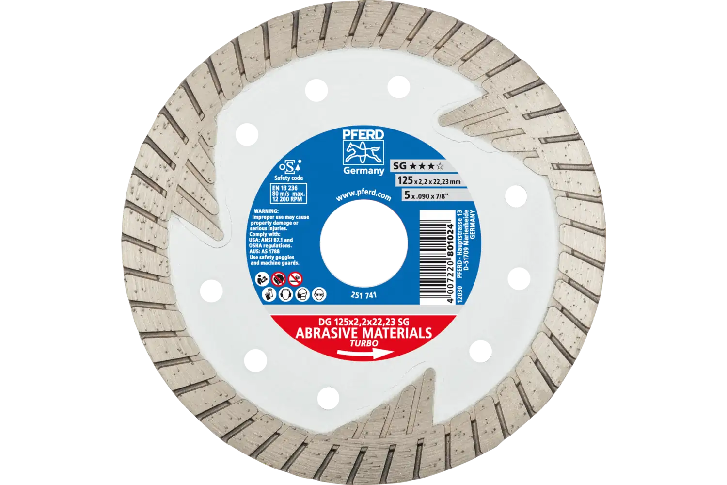Disc de debitat diamantat DG 125 x 2,2 x 22,23 SG