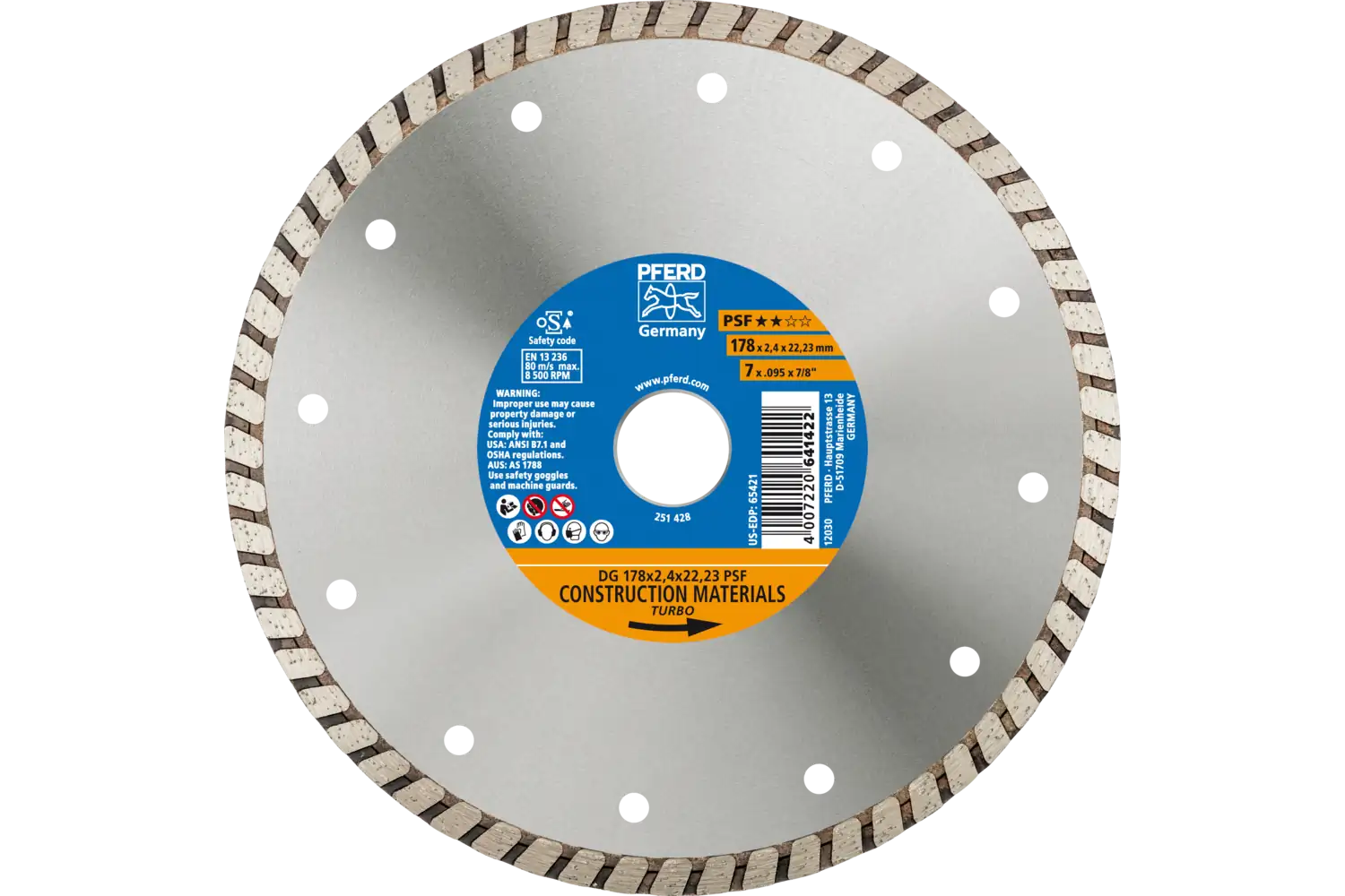 Disc diamantat de debitat / Lamă diamantată DG 178 x 2,4 x 22,23 PSF