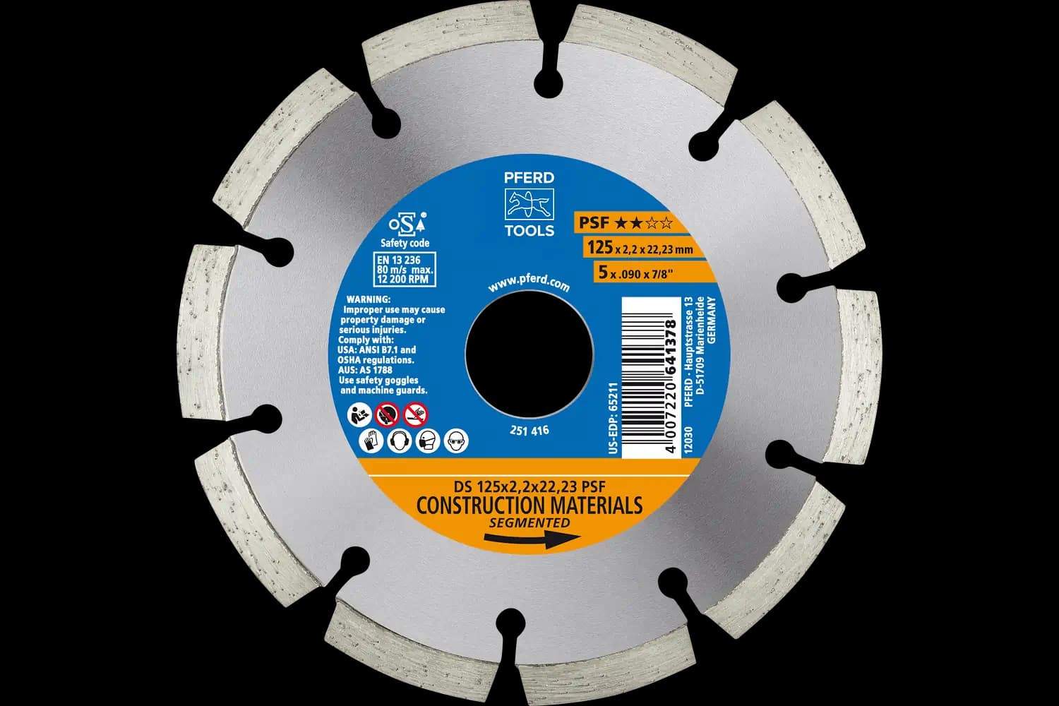Disc diamantat de debitat / Lamă diamantată DS 125 x 2,2 x 22,23 PSF
