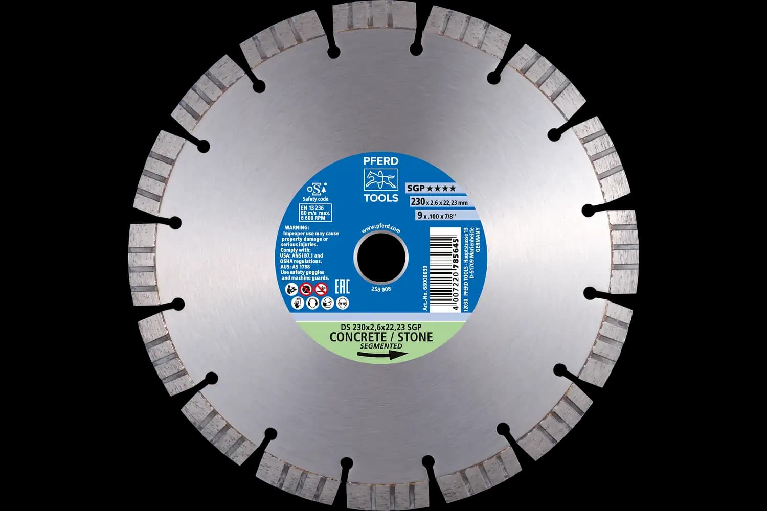 Disc de debitat diamantat DS 230 x 2.4 x 22.23 SGP