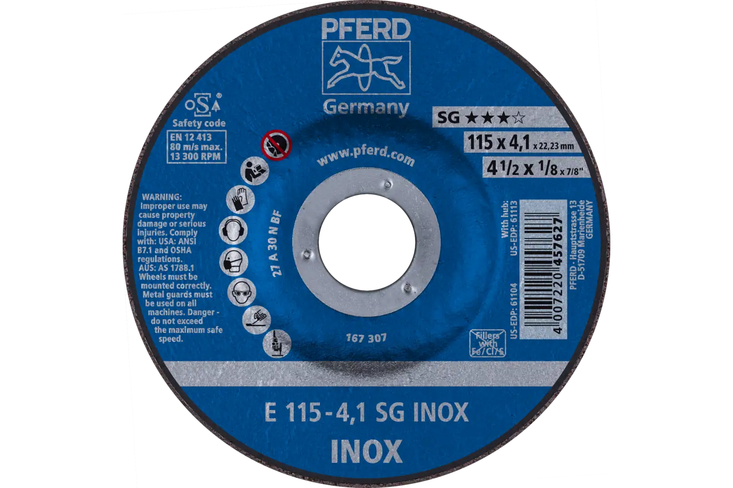 Disc de șlefuire (polizor de banc / universal) E 115-4,1 SG INOX