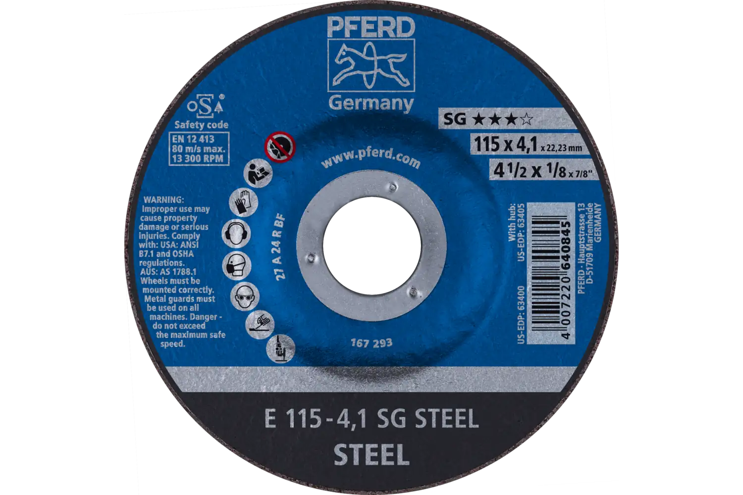 Disc de șlefuire (polizor de banc / universal) E 115-4,1 SG STEEL