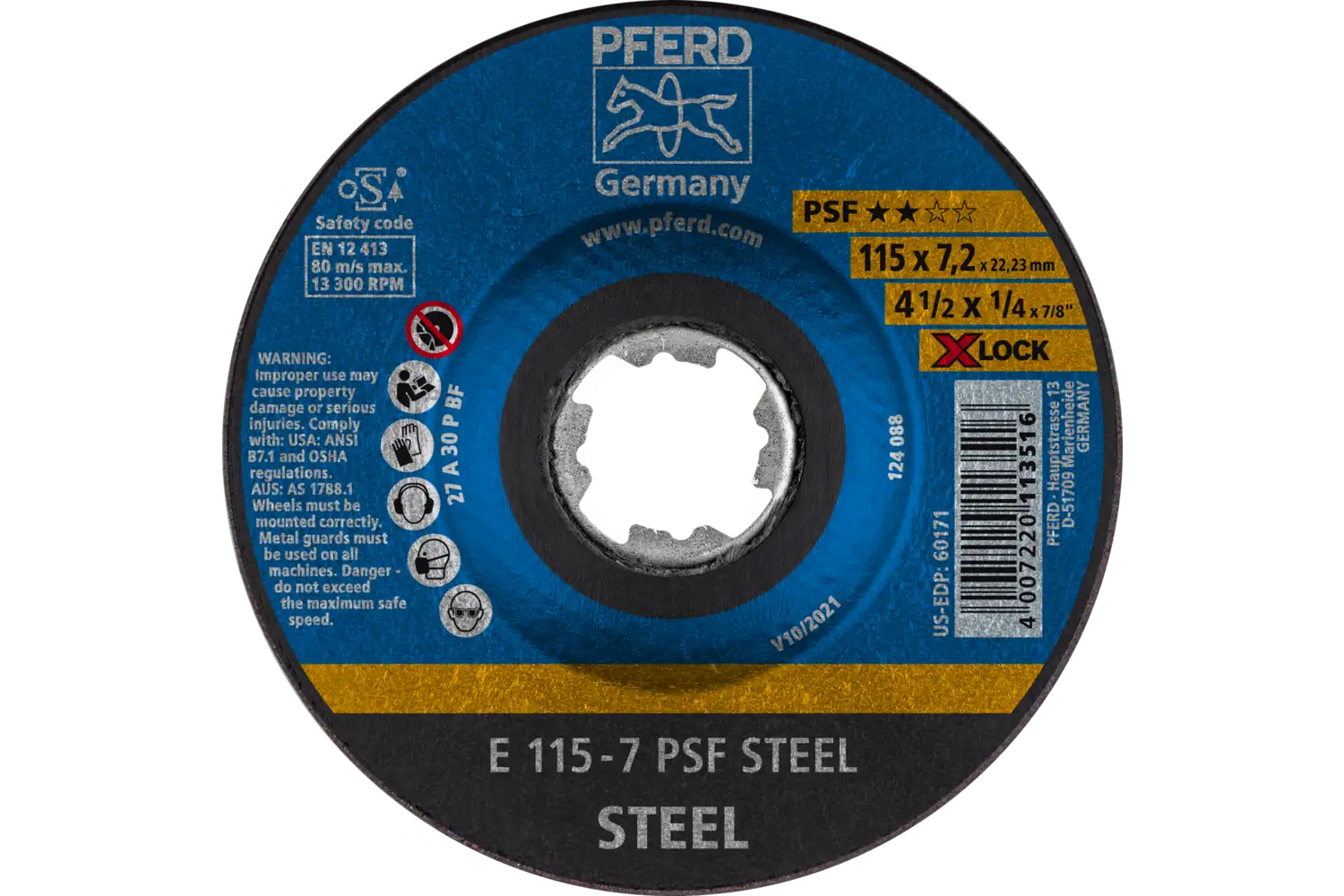 Grind. Wheel E E 115-7 PSF STEEL/X-LOCK