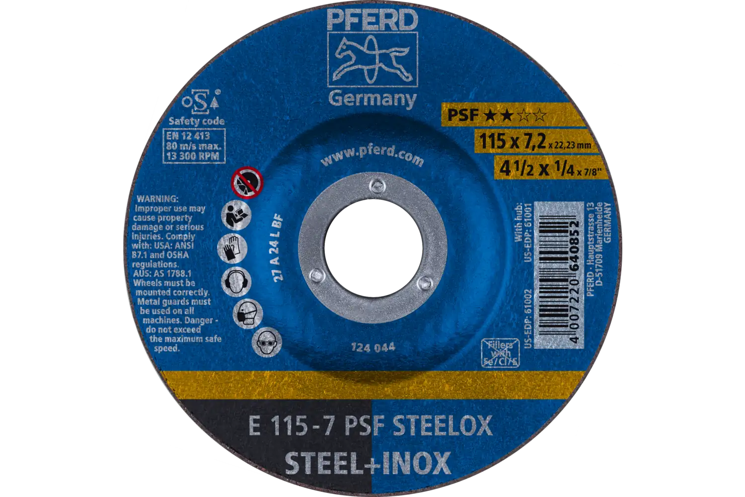 Disc de șlefuire (polizor de banc / universal) E 115-7 PSF STEELOX