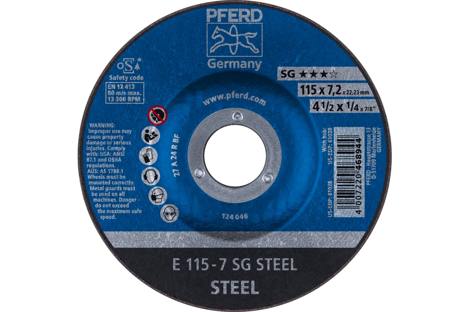Disc de șlefuire (polizor de banc / universal) E 115-7 SG STEEL