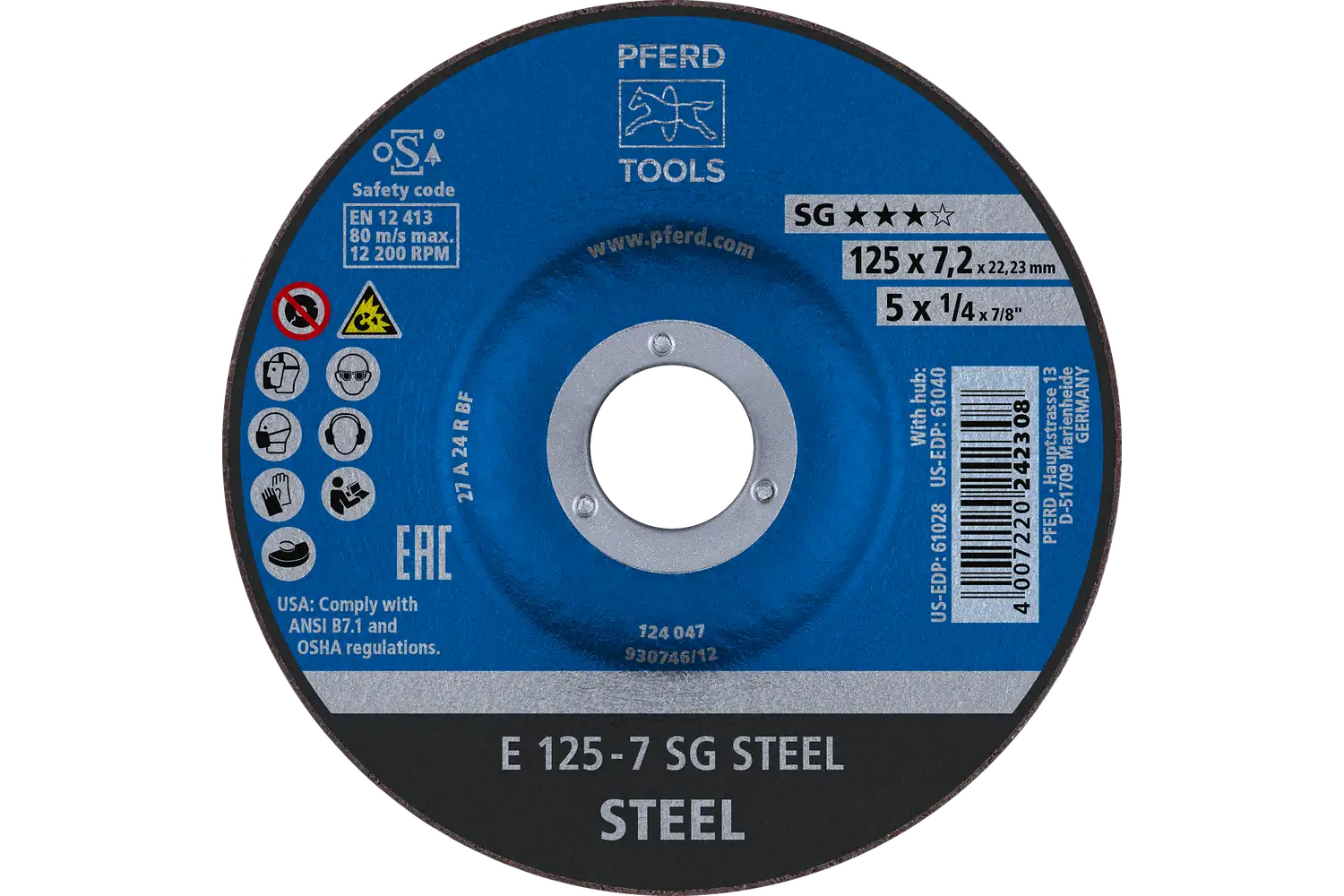 Disc de șlefuire (polizor de banc / universal) E 125-7 SG STEEL
