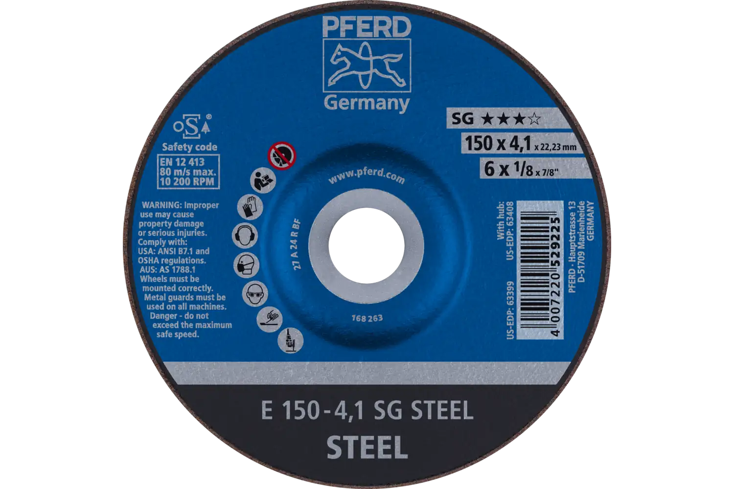 Disc de șlefuire (polizor de banc / universal) E 150-4,1 SG STEEL