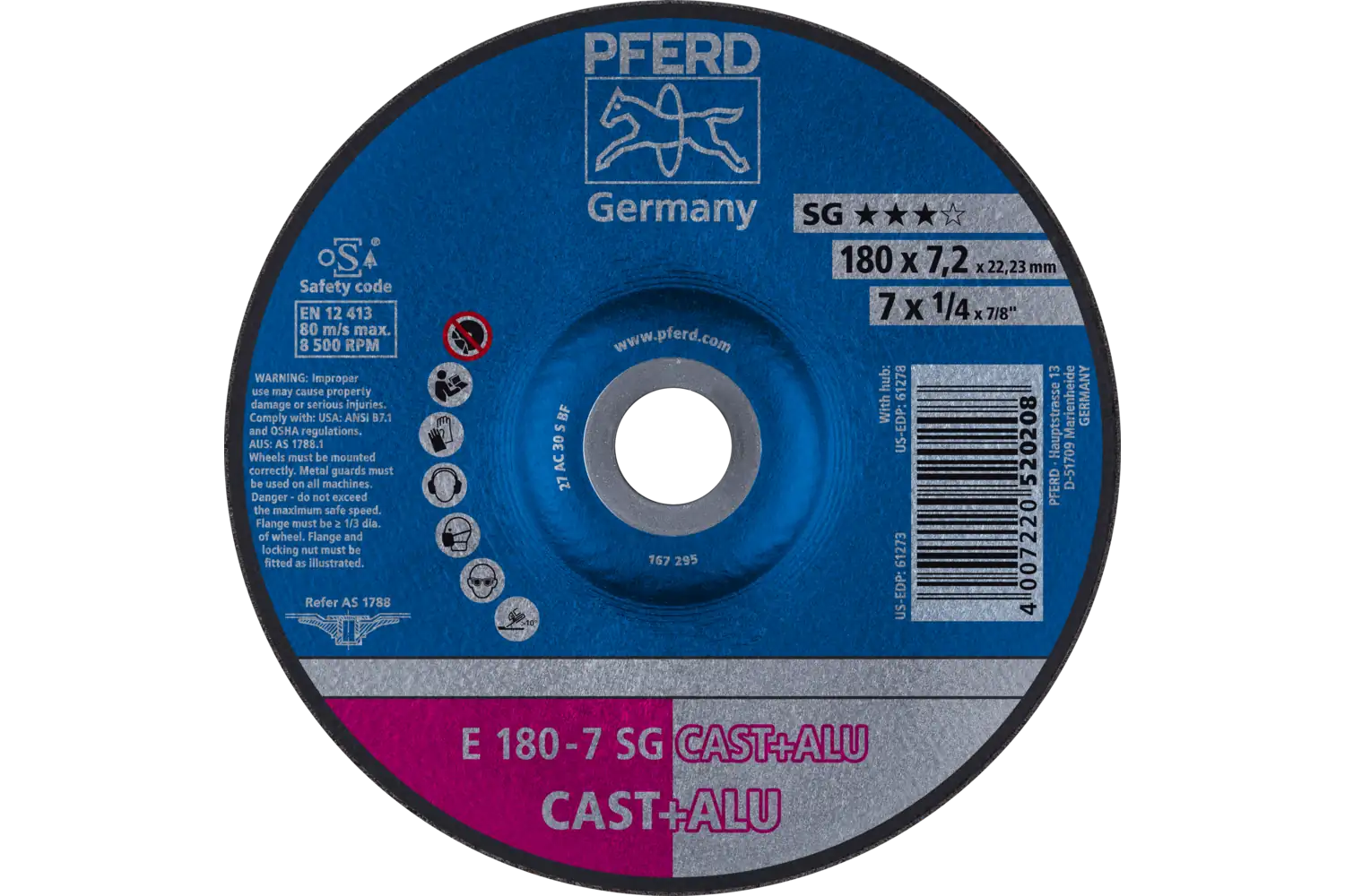 Disc de șlefuire (polizor de banc / universal) E 180-7 SG CAST+ALU