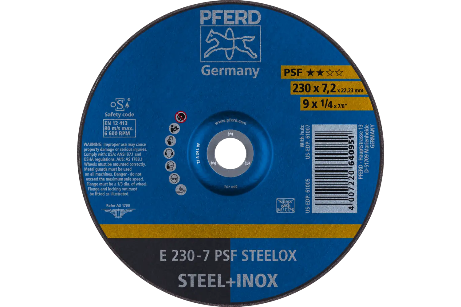 Disc de șlefuire (polizor de banc / universal) E 230-7 PSF STEELOX