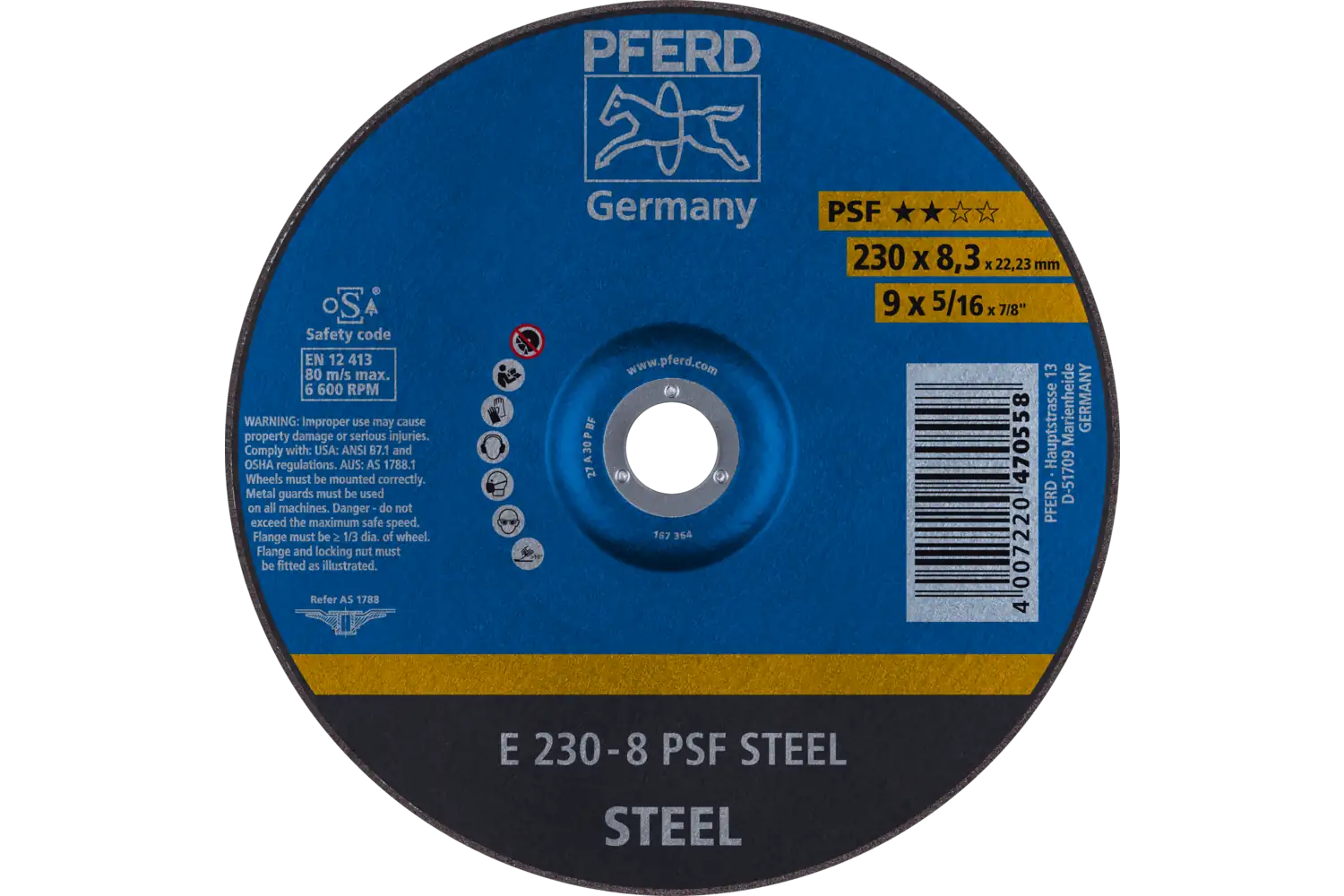 Disc de șlefuire (polizor de banc / universal) E 230-8 PSF STEEL