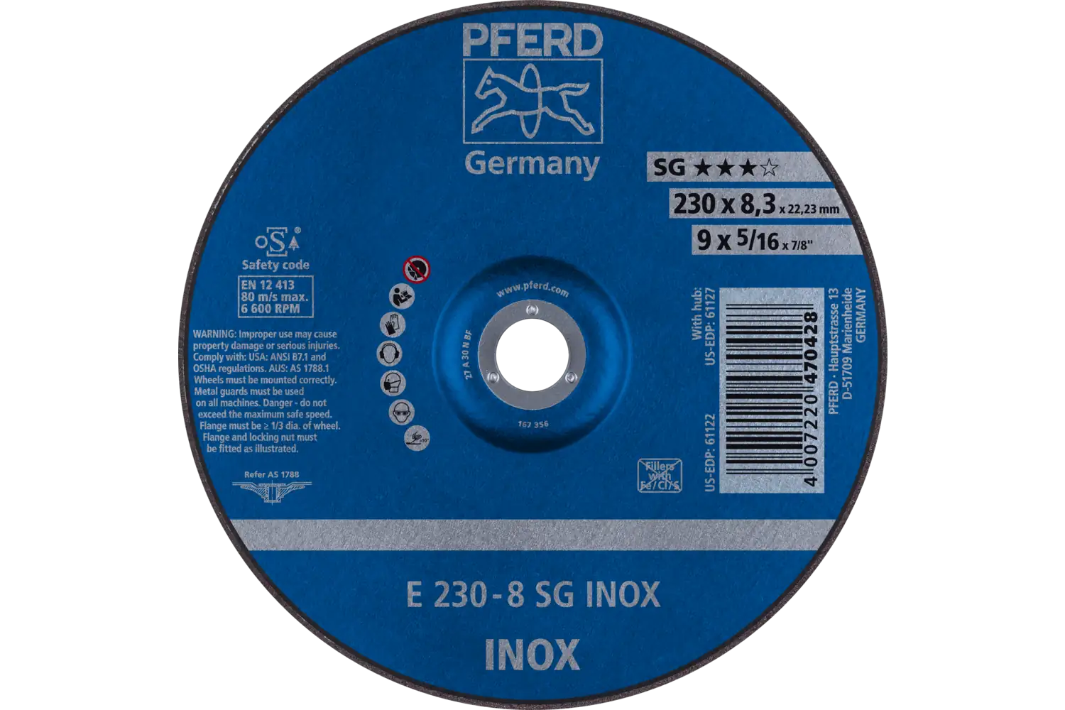 Disc de șlefuire (polizor de banc / universal) E 230-8 SG INOX