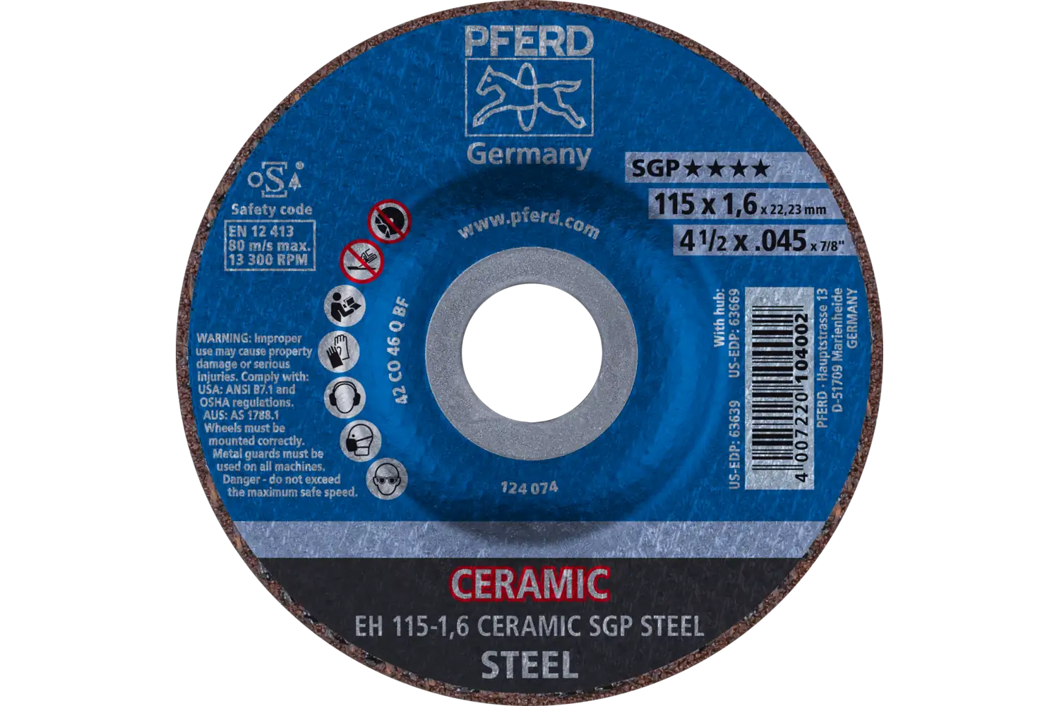 Disc de debitat (tăiere) EH 115-1,6 CERAMIC SGP STEEL