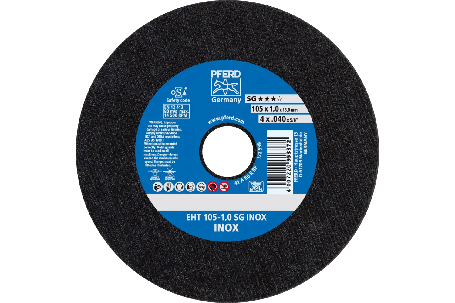 Disc de debitat (tăiere) EHT 105-1,0 SG INOX/16,0