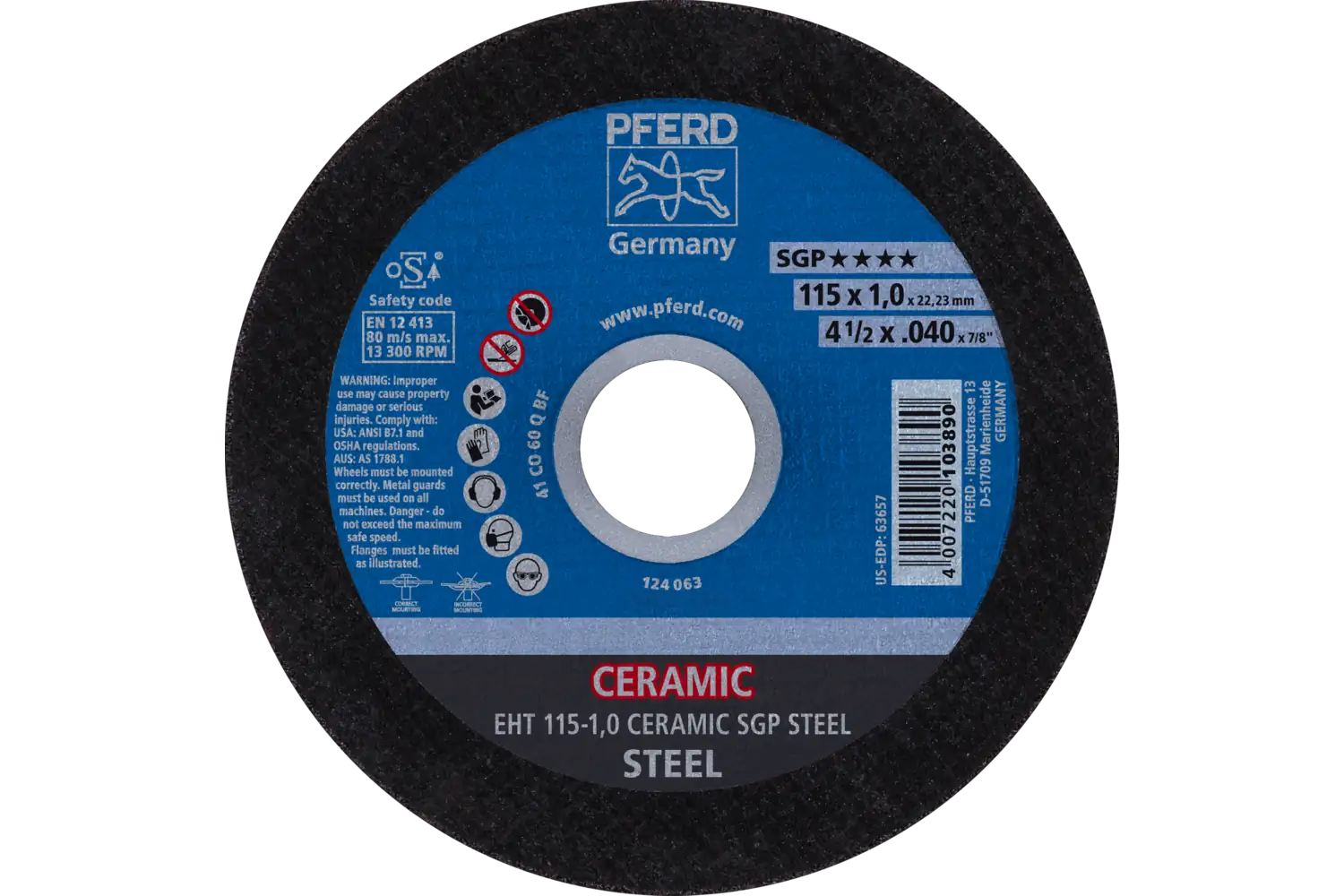 Disc de debitat (tăiere) EHT 115-1,0 CERAMIC SGP STEEL