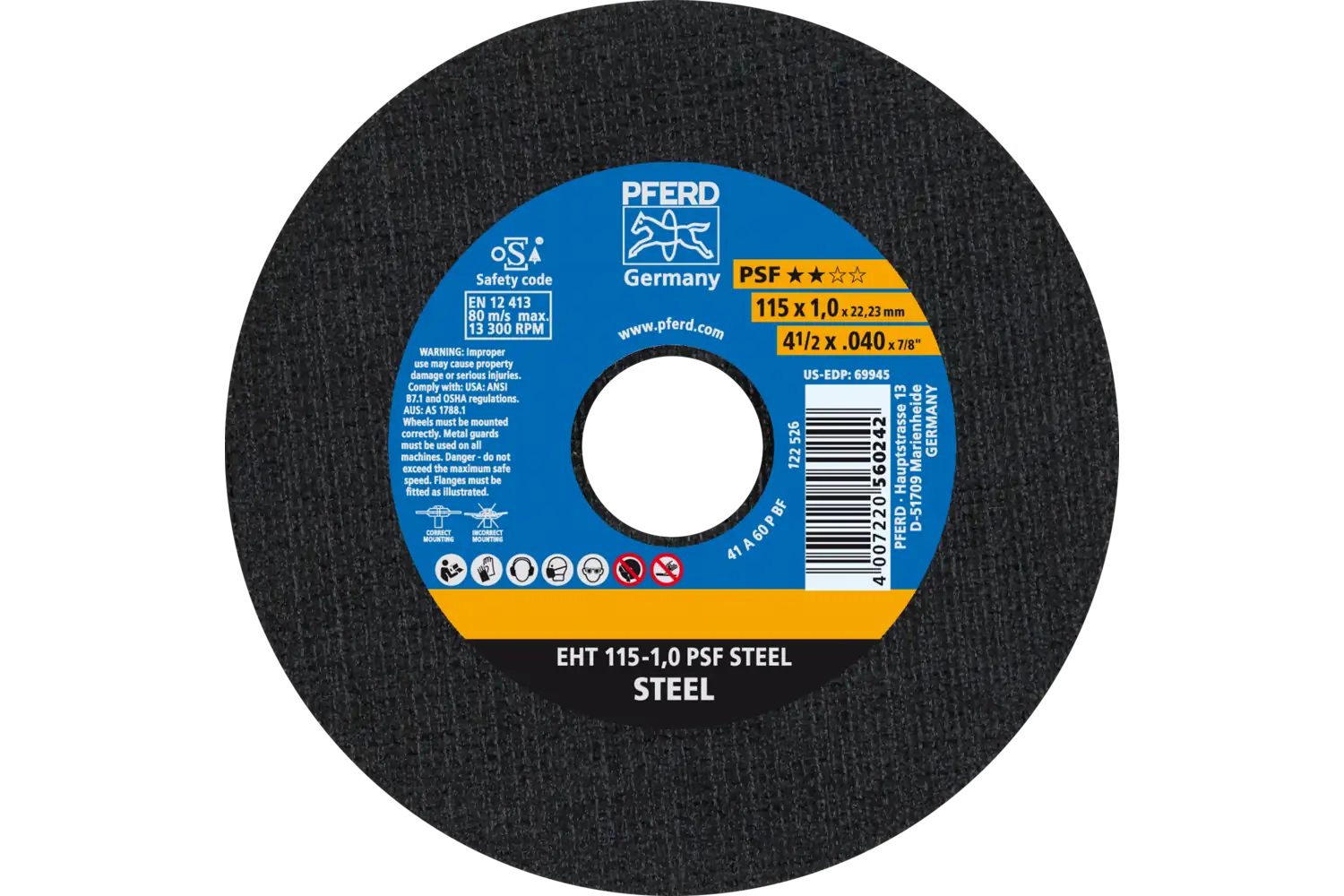 Disc de debitat (tăiere) EHT 115-1,0 PSF STEEL