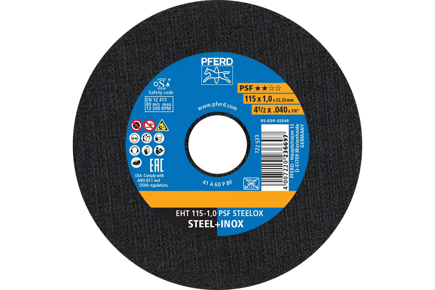 Disc de debitat (tăiere) EHT 115-1,0 PSF STEELOX (TIN 10)