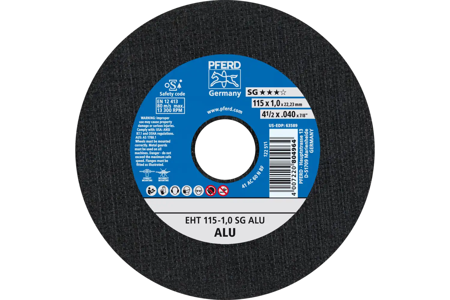 Disc de debitat (tăiere) EHT 115-1,0 SG ALU