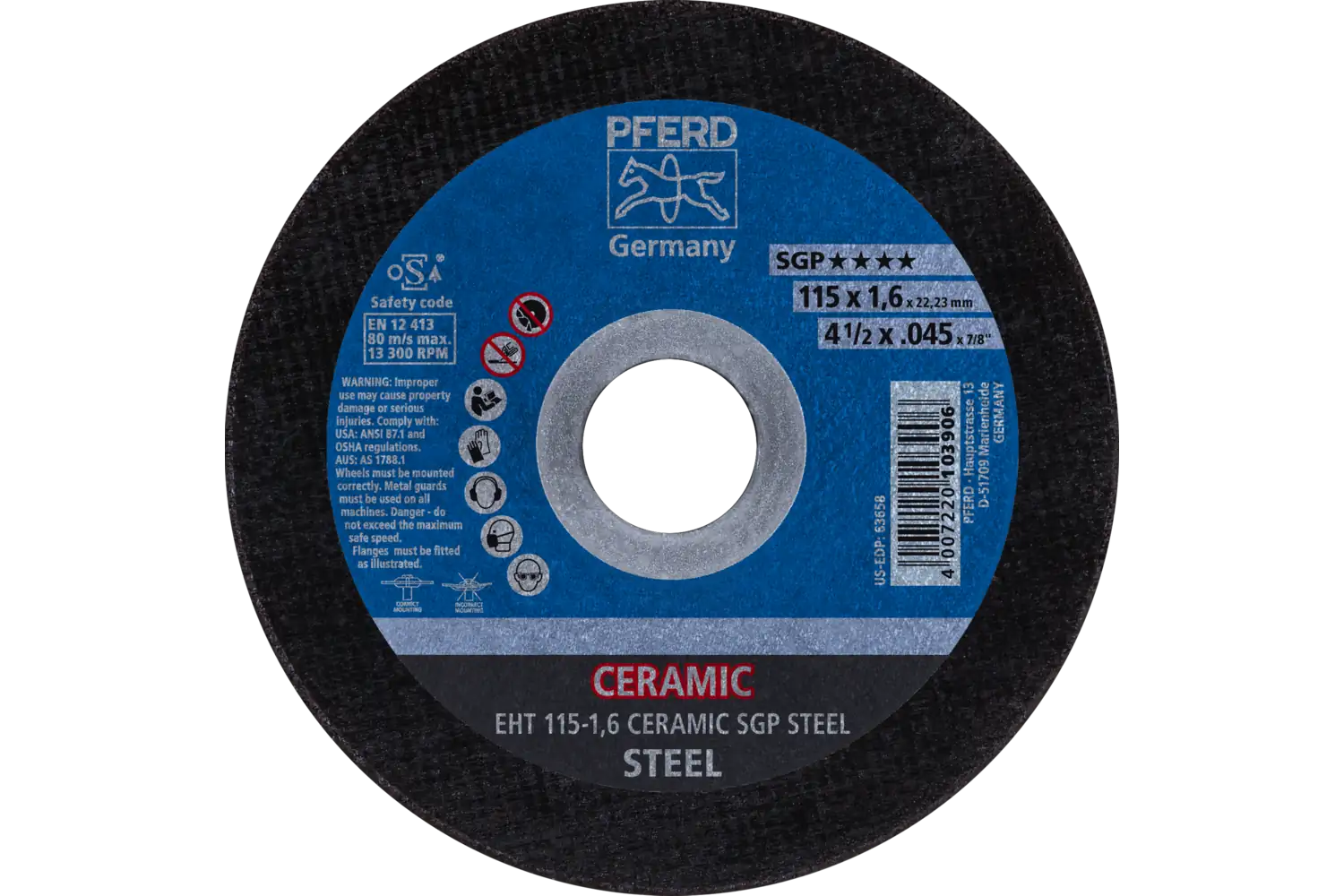 Disc de debitat (tăiere) EHT 115-1,6 CERAMIC SGP STEEL