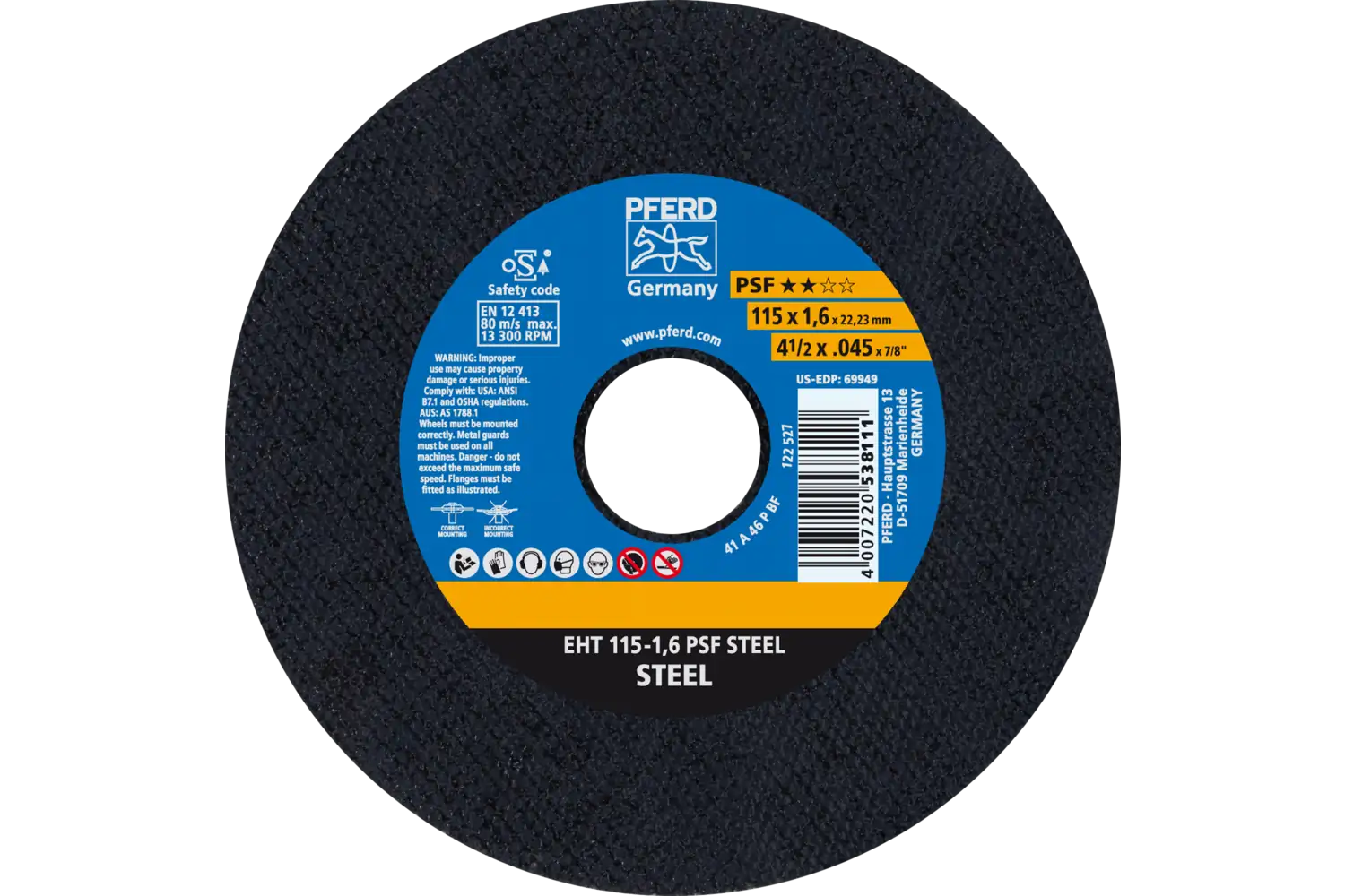 Disc de debitat (tăiere) EHT 115-1,6 PSF STEEL
