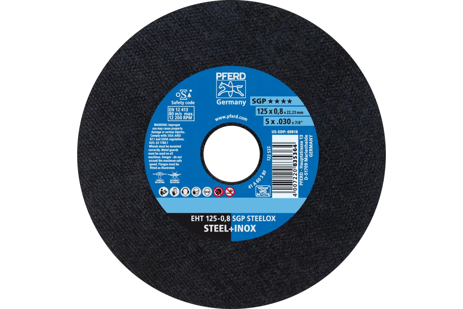 Disc de debitat (tăiere) EHT 125-0,8 SGP STEELOX