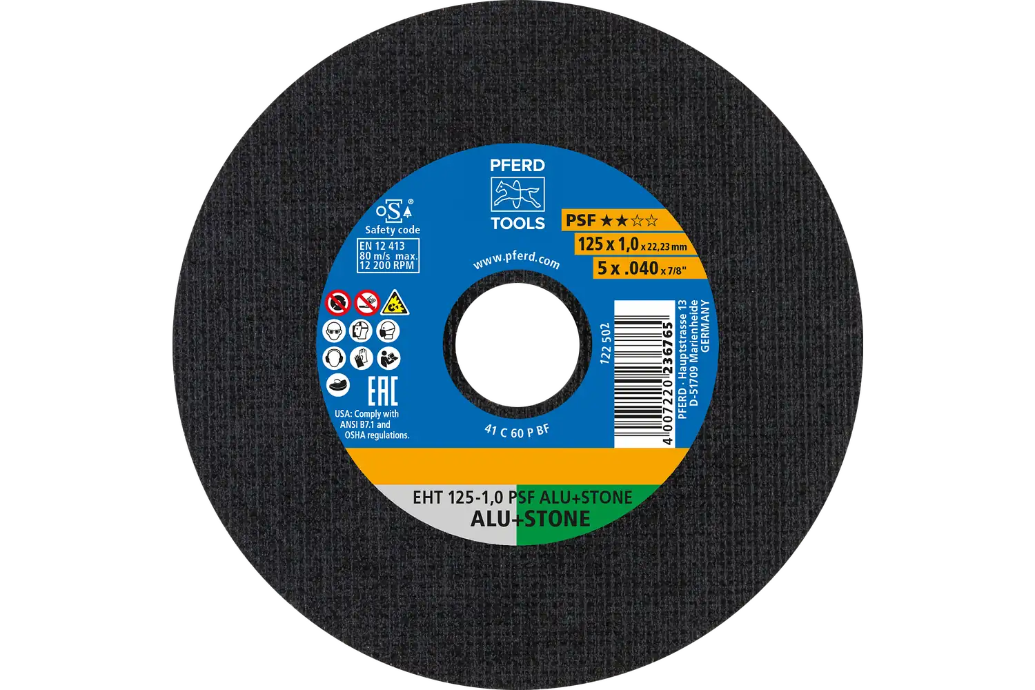 Disc de debitat (tăiere) EHT 125-1,0 PSF ALU+STONE