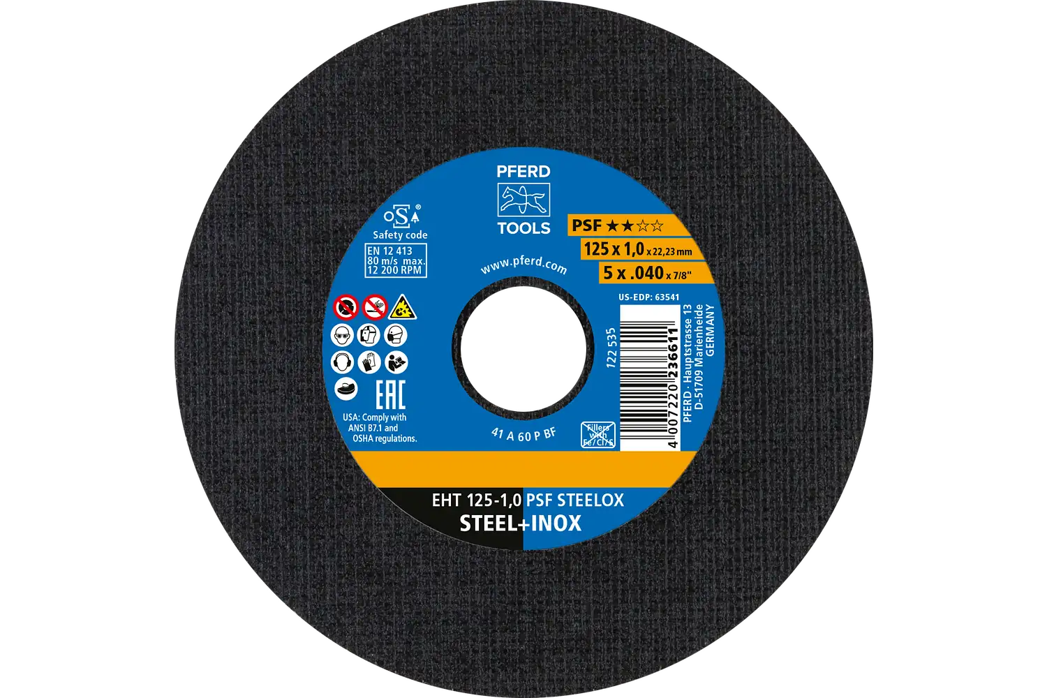 Disc de debitat (tăiere) EHT 125-1,0 PSF STEELOX